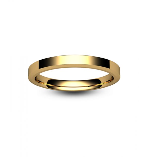 18ct Rose Gold Chamfered Edge Wedding Ring