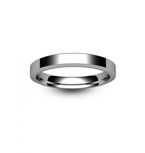 Platinum Chamfered Edge Wedding Ring