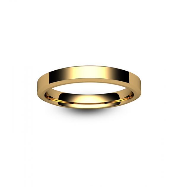 18ct Rose Gold Chamfered Edge Wedding Ring