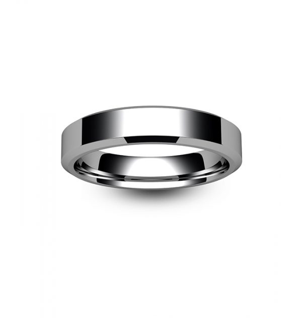 Platinum Chamfered Edge Wedding Ring