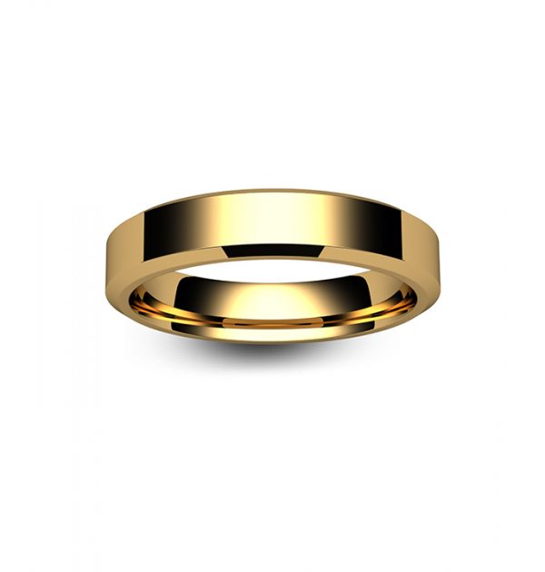 18ct Rose Gold Chamfered Edge Wedding Ring