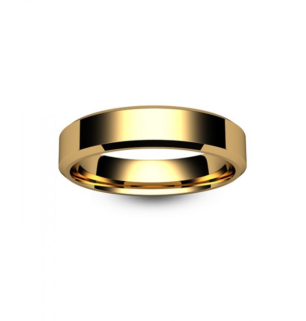 18ct Rose Gold Chamfered Edge Wedding Ring