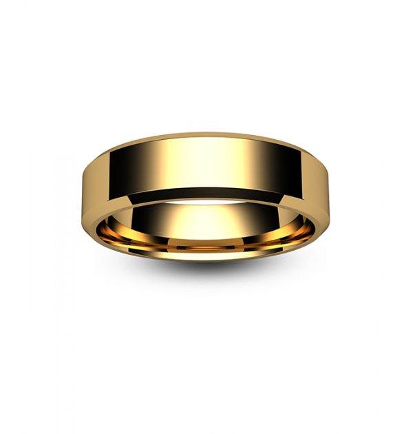 18ct Rose Gold Chamfered Edge Wedding Ring