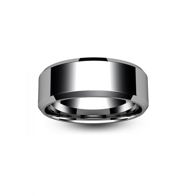 Platinum Chamfered Edge Wedding Ring