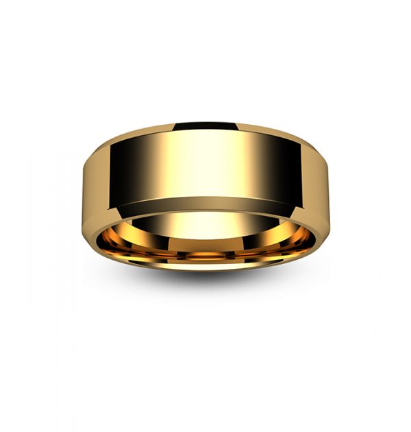 18ct Rose Gold Chamfered Edge Wedding Ring