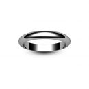 18ct White Gold D Shape Wedding Ring