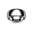 18ct White Gold D Shape Wedding Ring