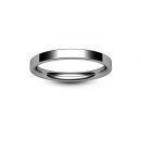 9ct White Gold Modern Flat Court Wedding Ring