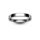 9ct White Gold Modern Flat Court Wedding Ring