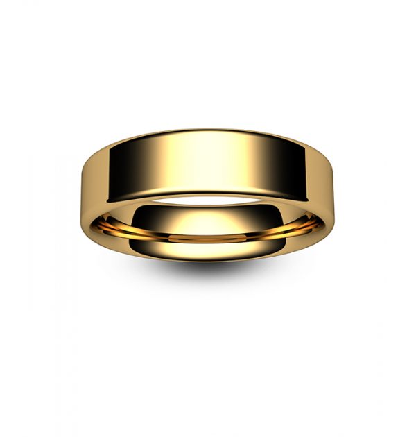 9ct Rose Gold Modern Flat Court Wedding Ring