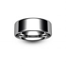 9ct White Gold Modern Flat Court Wedding Ring