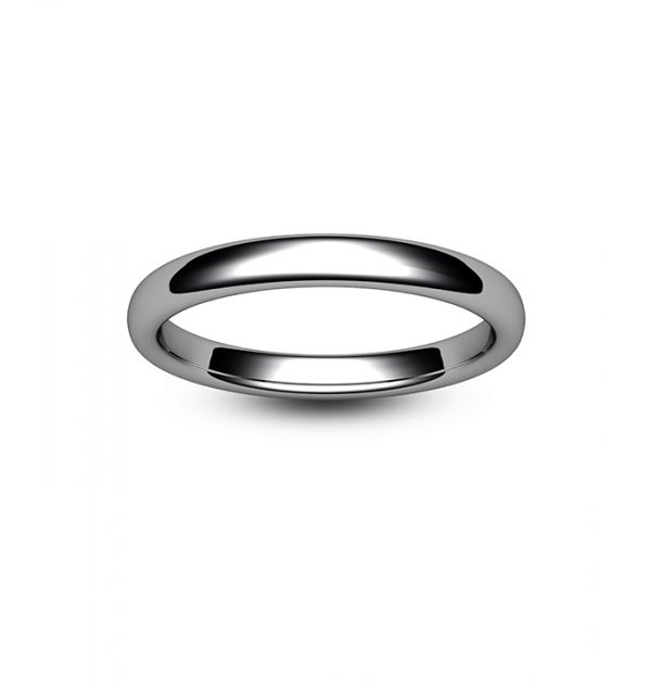 18ct White Gold Slight Court Wedding Ring