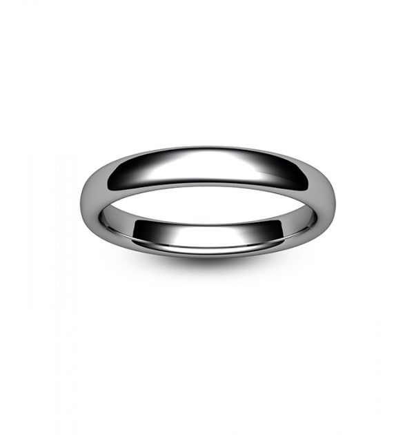 18ct White Gold Slight Court Wedding Ring