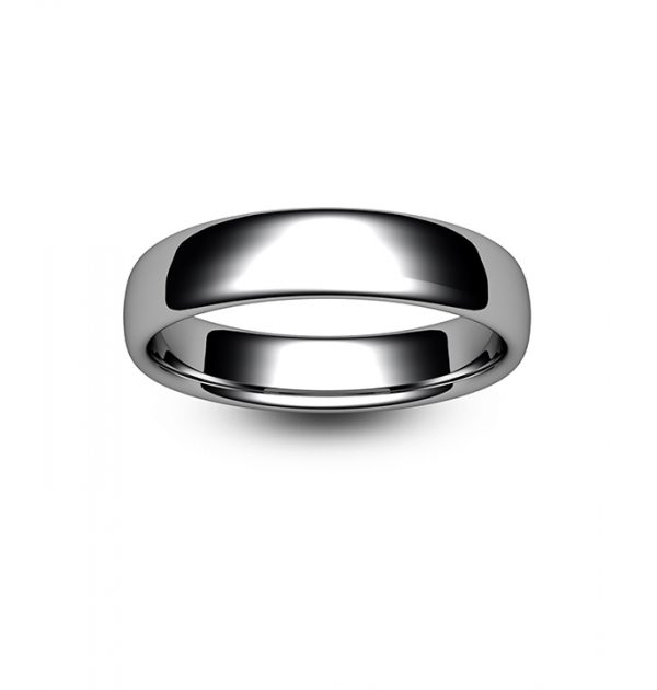 18ct White Gold Slight Court Wedding Ring