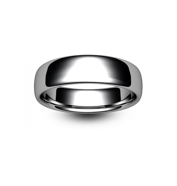 18ct White Gold Slight Court Wedding Ring