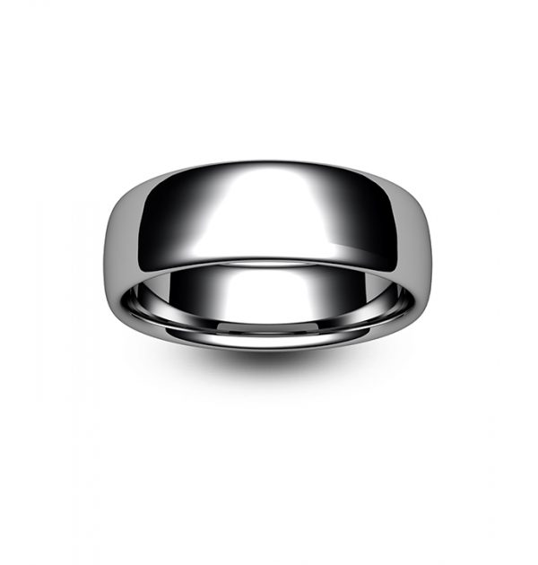 18ct White Gold Slight Court Wedding Ring