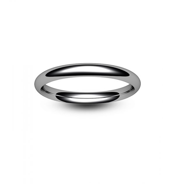 18ct White Gold Traditional Court Wedding Ring