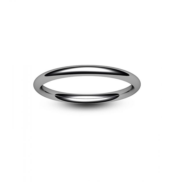 18ct White Gold Traditional Court Wedding Ring